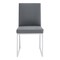 Armen Living Trevor Contemporary Dining Chair in Brushed Stainless Steel and Gray Faux Leather, PK2 LCTRCHBSGR - alternate 2